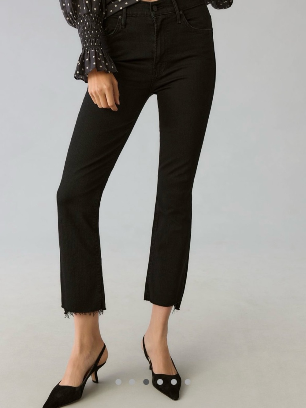 Mother The Insider Crop Two Step Fray in Not Guilty Black Wash size 25